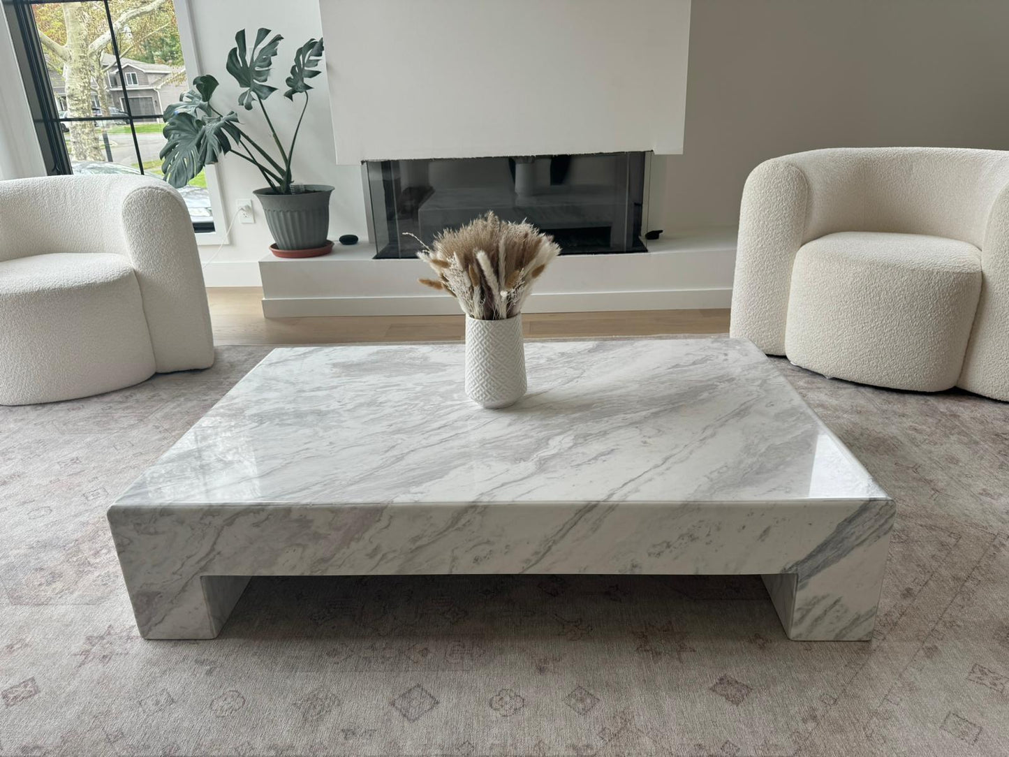 Paramount Carrara Marble Coffee Table